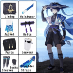 Wanderer Scaramouche Cosplay Genshin Impact Scaramouche Cosplay Kostiumų uniforma Drabužiai Perukas Visas kostiumas Žaidimas Scaramouche Kostiumai XS