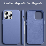 Prabangus odinis magnetinis dėklas, skirtas iPhone 15 Pro Max 14 13 Pro Max Plus Mini, skirtas Magsafe belaidžio įkrovimo telefonų dėklams Nugara Atsparus smūgiams dangtelis