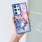 N48 gėlių bijūnų vaza mink&scaron;tas bortelis telefono dėklas, skirtas Samsung S24 S22 S23 Ultra S20 FE A54 A14 A34 A24 A15 Xiaomi POCO X5 Pro Redmi Note 12 kietas galinis dangtelis Samsung A02