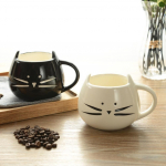 420 ml Lovely Cat Wte/Black Coffee Milk Keraminis puodelis Couples Cup Festival Dovana NEMOKAMAI balta