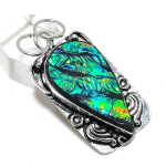 Natural Dichroic Glass Gemstone 925 Sterling Silver Jewelry Pendant 2.17 q5c69