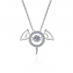 Tikras moissanite karoliai Briliantinis deimantinis &scaron;ik&scaron;nosparnis Evil Devil pakabukas karoliai moterims vyrams, jubiliejaus dovanoms, puikūs papuo&scaron;alai