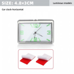 Mini &scaron;viesus automatinio matuoklio laikrodis automobilio vidinis priklijuojamas kvarcinis laikrodis prietaisų skydelio laikrodis, skirtas modeliuoti automobilio priedus 48X32MM sidabras