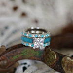 Prabangus naujas Bohemian Set Ring Mados žiedas Moterų sužadėtuvių pasiūlymo žiedas No. 5 balto aukso spalvos