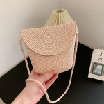 Nauja Little Fresh rankinė Prancūzi&scaron;kas &scaron;iaudinis krep&scaron;ys ant peties krep&scaron;ys Sen serijos krep&scaron;ys Pastoral Crossbody Bag vasaros krep&scaron;ys 12x7x16cm smėlis