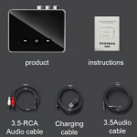 Automobilinis Bluetooth 5.4 siųstuvas-imtuvas aptX HD 3,5 mm lizdas Aux belaidis adapteris Muzika televizoriui Automobiliui 2 RCA Garso imtuvo adapteris juoda