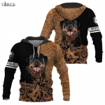 Animal Rotweiler Moteri&scaron;kas Hoodie 3D Print Pullover Vyri&scaron;kas megztinis Rudens unisex Striukė Streetwear Sportinis kostiumas Vyri&scaron;ki drabužiai M
