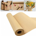Biologi&scaron;kai skaidus kraftpopierius puok&scaron;čių dovanų pakavimui ir ekologi&scaron;kai pakuotei 10cm width * 10m length