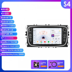 HIZPO I&scaron;manusis 2Din 7 colių Android Auto automobilio radijas Ford Focus 2 Mondeo S/C Max Kuga Fiesta Fusion GPS navigacijai RDS FM DSP UI7862 CarPlay B S4 8Core 4G 32G