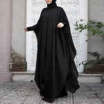 Moterų Abaja Eid Musulmoni&scaron;ki Suknelės Chalatas Ilgomis Rankovėmis Hijabas Vestidos Madingos Abajos Isamic XXL juoda