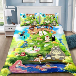 Anime antklodės užvalkalas, pagalvės užvalkalas, patalynės komplektas T-TotoroS Kawaii suaugusiems berniukams, mergaitėms, miegamojo dekoravimas, vaikams, viengulis, dvigulis, didelis dydis 180X210cm&set