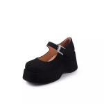 Madingi platforminiai Marie Janes bateliai moterims, plei&scaron;tai, sandalai, vasara 2025, nauja tendencija, suknelės bateliai, gilūs, eleganti&scaron;ki, zom&scaron;iniai, didelio dydžio Zapatos Mujer 35 juoda