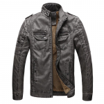 Vyri&scaron;ka odinė striukė &Scaron;ilta vyri&scaron;ka moto striukė XXXXL mėlyna