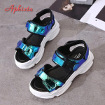 Aphixta 1.968 inch Platform Women Sandals 2025 New Ladies Hook & Loop Shoes Women's Wedges Shoes Summer Sandals 6