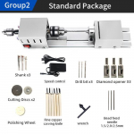 DC12-24V Mini tekinimo staklės įrankiai Karoliukų staklės Medžio apdirbimas &bdquo;pasidaryk pats&ldquo; Miniatiūrinis tekinimo staklės su maitinimo graviravimo pjovikliu Medžio tekinimo staklės