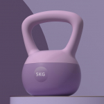 Mink&scaron;tas kettlebell namų treniruotėms: Jėgos treniruotės, Rankų pritūpimai, Kūno formavimas vyrams ir moterims. 2.5KG with Gloves levandų violetinė spalva