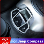 For Jeep Compass 2017 2018  Carbon fibre Electronic Handbrake Hand Brake Button Panel Cover Trim Styling accessories ABS Chrome