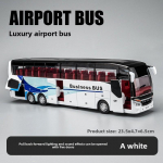 1:32 Mastelio Metalo Lydinio SETRA Prabangaus Autobuso Modelis Vaikų Žaislinis Automobilis Verslo Kelionių Autobusas Atgal Traukiamas Garsas ir &Scaron;viesa Miniatiūra balta