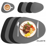 Netaisyklingos formos PU odos padėkliukų rinkinys, atsparūs aliejui ir vandeniui, dvipusiai padėkliukai virtuvės, bistro stalams, barams, kavos namams Set of 4