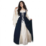 Viduramžių panki&scaron;ka suknelė Cosplay Helovino kostiumai Moterų rūmai Karnavalo vakarėlis Permaskuotas Princesė Moteris Viktorijos laikų Vestido chalatas XS mėlyna