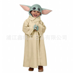 Helovino kostiumas Mandalorianas yoda kūdikis vaiki&scaron;ki drabužiai scenos pasirodymas cosplay kostiumas ateivių drabužiai M beige