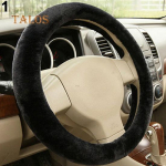 Universalūs automobilio priedai Charm Warm Long Mink&scaron;ti pliu&scaron;iniai automobilio vairo dangtelio priedai 0.057 kg juoda