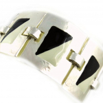 Dolce Vita [E1582] - Bracelet Cr&eacute;ateur 'DV- Zen' Noir Blanc Argent&eacute;