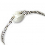 Les Tr&eacute;sors De Lily [N0313] - Bracelet Argent 'Grain de Caf&eacute;' blanc (c&eacute;ramique)