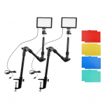 Andoer USB vaizdo konferencijų ap&scaron;vietimo rinkinys, įskaitant 2 * LED vaizdo lemputes 3200K-5600K pritemdomas + 2 * juoda