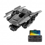 RC dronas su kamera 4K dviguba kamera EIS RC keturkopteris su funkciniu kliūčių i&scaron;vengimo optiniu srautu 1 battery juoda