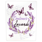 Les Tr&eacute;sors De Lily [A2508] - Plaque m&eacute;tal 'Couleurs Lavande' violet blanc - 33x25 cm