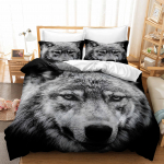 3D Wolf Pattern Buitinė patalynė viengulė lova dvigulė lova viso dydžio Wolf Print pagalvės užvalkalas ir antklodės užvalkalas 2/3 suaugusiųjų ir vaikų miegamojo patalynės komplektų