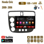 9 colių Android automobilinis radijas, skirtas Honda Civic 2000-2006 automobiliniam multimedijos vaizdo grotuvui Automobilio stereofoninis radijas GPS navigacija WIFI 1+16GB
