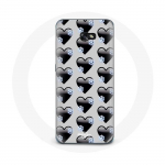 Coque pour Samsung Galaxy A3 2016 Fond de coeurs noirs