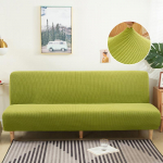 Poliarinės vilnos sofos-lovos užvalkalas be porankių svetainei, tamprūs sulankstomos sofos-sofos, užvalkalai sofos-lovos namams D Size 190-210cm žalia