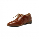 Rudeniniai moteri&scaron;ki batai Retro Oxford Moterims Natūralios odos Plok&scaron;tės Brogues Suvarstomos Kasdieniai Chelsea Batai Guminiai Ruda 41