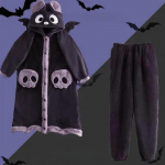Anime Bat Onesie Moteri&scaron;ki Vyri&scaron;ki pižamos su gobtuvu Fox miegui Kombinezonas Vientisas Kombinezonas Cosplay Kostiumas Miego drabužiai Naktinis paltas Sodybiniai drabužiai Naktiniai mar&scaron;kiniai S night-robe pants