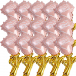 Mini raudonų rožių gėlės balionai rankiniai rožės formos gėlių folijos balionai Valentino dienos vestuvių vakarėlio dekoro reikmenys didmeninė prekyba 5pcs&37x17.5cm