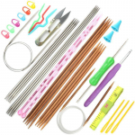 Naujoko mezgimo įrankių rinkinys Plieninis adatos žiedas adata megztinis adata kri&scaron;tolinis megztas skara lazdelė adata rankomis megzta megztinio adata