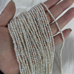 1 eilutė, 2-2,5 mm ryžių formos baltų dirbtinių perlų karoliukai papuo&scaron;alų gamybai DIY Valentino dienos dovanos, nuotaka, pamergė, moterys, vestuvių amatas 36 cm 1String/36cm balta