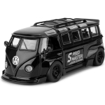 1/32 mastelio VK autobuso transporterio modelis-automobilis su banglentėmis kabrioletas kempingas furgonas, cinko lydinio atitraukiamas žaislinis automobilis su garsu ir &scaron;viesa vaikams dovana 1/32-Size:14.7*6.5*5.5cm juoda