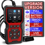 OBD2 Scanner Diagnostic Tool, Check Engine Code Reader With Reset, Smog Check, Clear Code, Live Data, Car Code Readers Scan Tool raudona