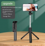 Monopodas su nuotoliniu užraktu, papildoma &scaron;viesa, skirtas iPhone, Samsung, Xiaomi telefonams, telefono laikiklis, mini trikojis, belaidis Bluetooth asmenukių lazda no light