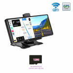 4K Didelės rai&scaron;kos Belaidis Carplay Optinis Jutiklis Automobilinis WiFi Navigacija GPS Dvigubas Įra&scaron;ymas Vaizdo Registratorius 【Single Lens】WIFI+GPS+128g juoda