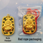 Auksinis Guanyin Maitreya Budos pakabukas su Drakono metų Zodiako nefrito karoliu Pendant Only
