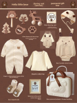 Ekologi&scaron;kos medvilnės me&scaron;kiuko dovanų rinkinys su mediniu žaislu lagamine &ndash; Unisex dovana nuo pavasario iki žiemos Size 66: Newborn to 3 Months