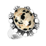 925 prabos sidabrinis žiedas moterims, su brangakmeniu, rankų darbo papuo&scaron;alas, Naujųjų Metų dovana, Crazy Lace Agatas, Dalmatinis Dendritas, Opalas, Eudialitas, Howlite, K2 Jaspis, Vienas akmuo 5.5