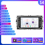 HIZPO I&scaron;manusis 2Din 7 colių Android Auto automobilio radijas Ford Focus 2 Mondeo S/C Max Kuga Fiesta Fusion GPS navigacijai RDS FM DSP UI7862 CarPlay B S4 8Core 4G 32G AI