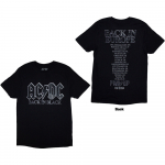 AC/DC Mar&scaron;kinėliai: Back In Black PRW-UP Europos turas '24 (Spausdinimas ant nugaros & Ex-Tour) OFICIALUS 4XL