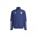 Adidas Italija Tiro 23 reprezentacinė striukė su logotipu, retro sportinio stiliaus, su stačia apykakle, užsegama užtrauktuku, ilgomis rankovėmis, vyri&scaron;ka striukė, mėlyna HS9872 M